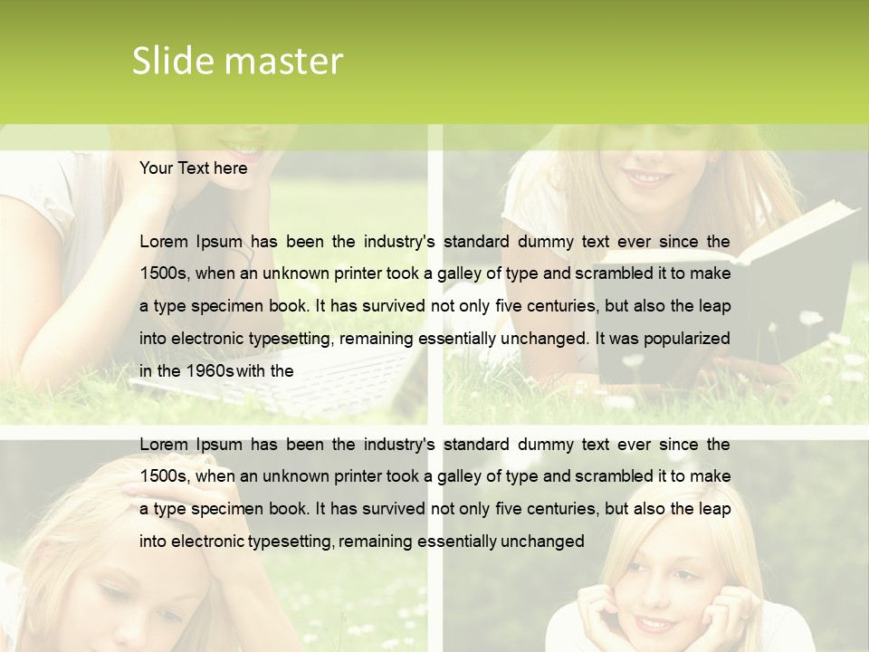 Adult Girls Solitude PowerPoint Template