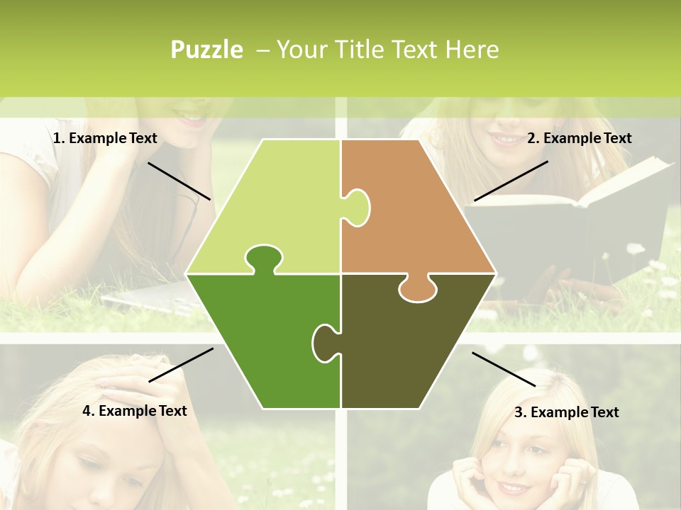 Adult Girls Solitude PowerPoint Template