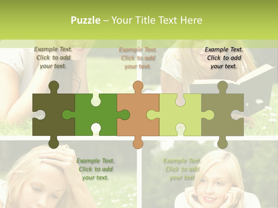 Adult Girls Solitude PowerPoint Template