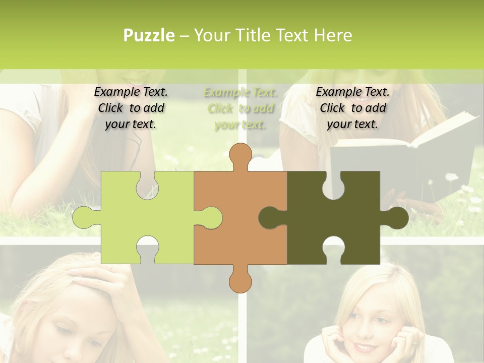 Adult Girls Solitude PowerPoint Template