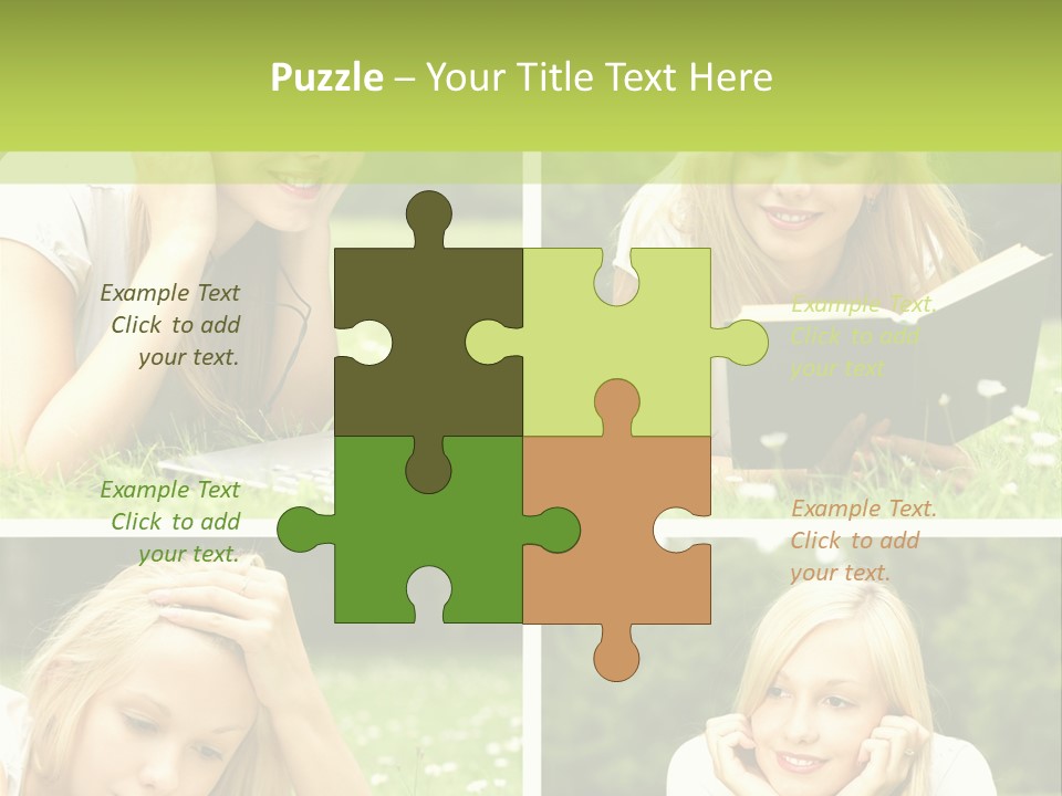 Adult Girls Solitude PowerPoint Template