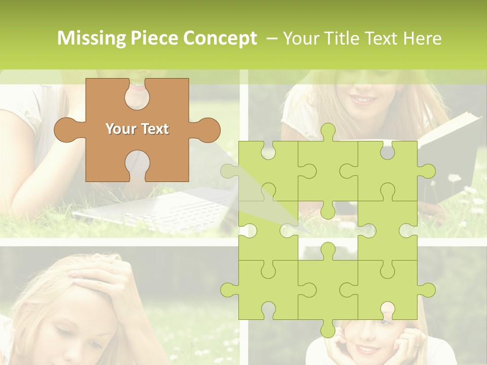 Adult Girls Solitude PowerPoint Template