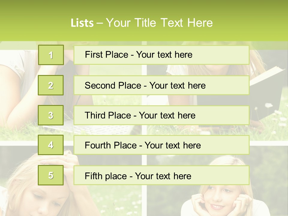 Adult Girls Solitude PowerPoint Template