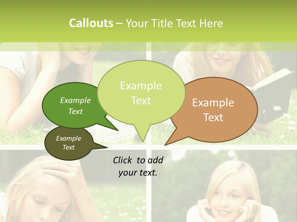 Adult Girls Solitude PowerPoint Template