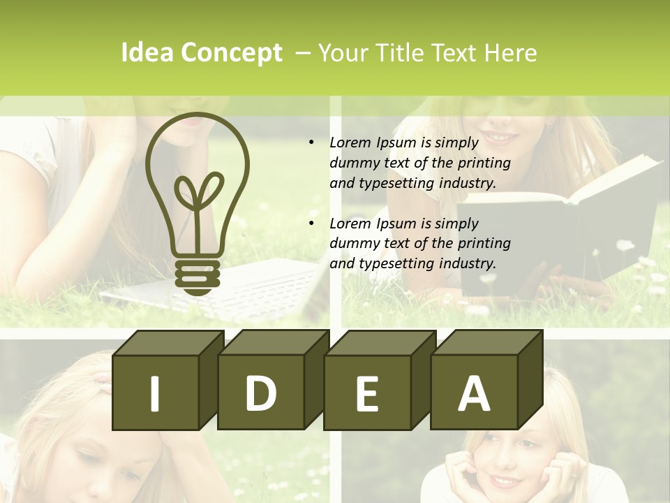 Adult Girls Solitude PowerPoint Template