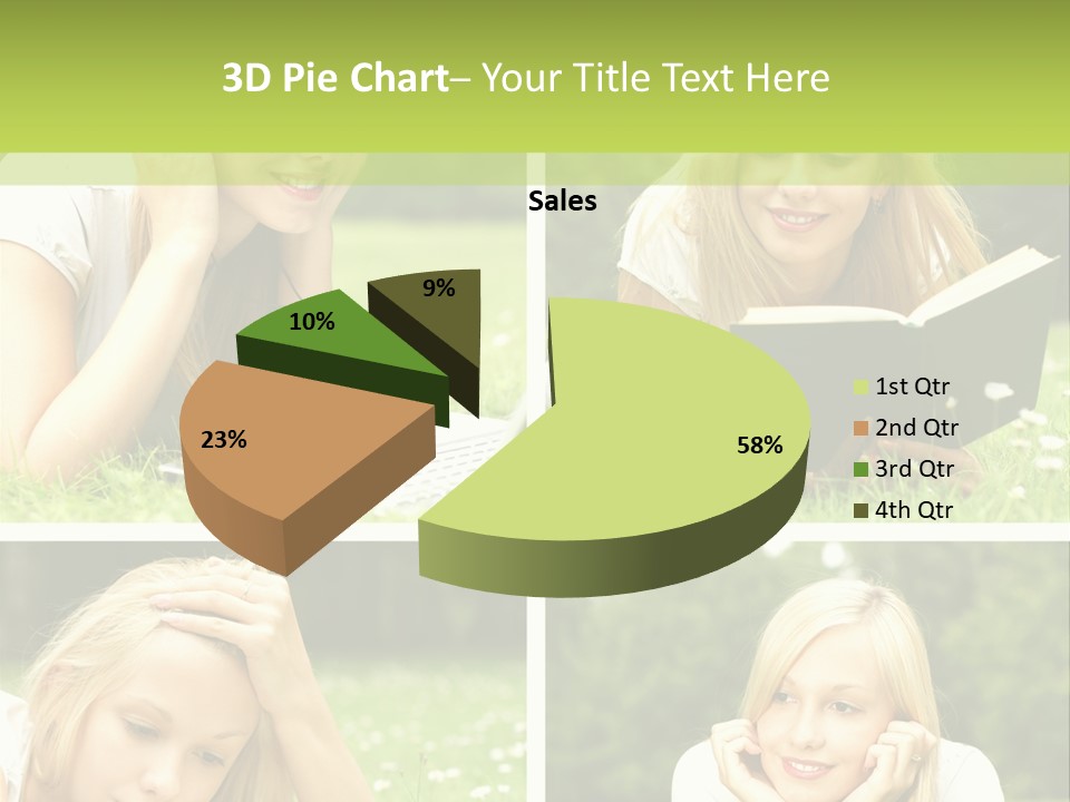 Adult Girls Solitude PowerPoint Template
