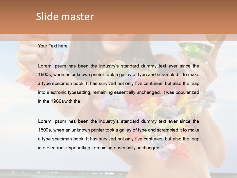 Leisure Beverage Straw PowerPoint Template