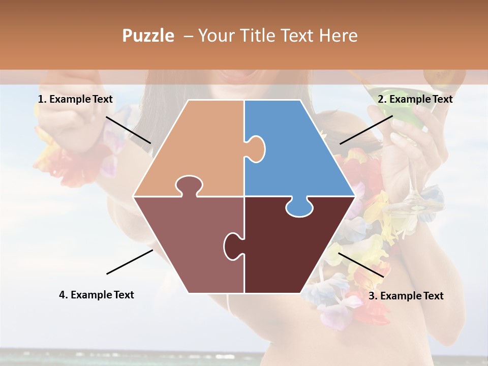 Leisure Beverage Straw PowerPoint Template