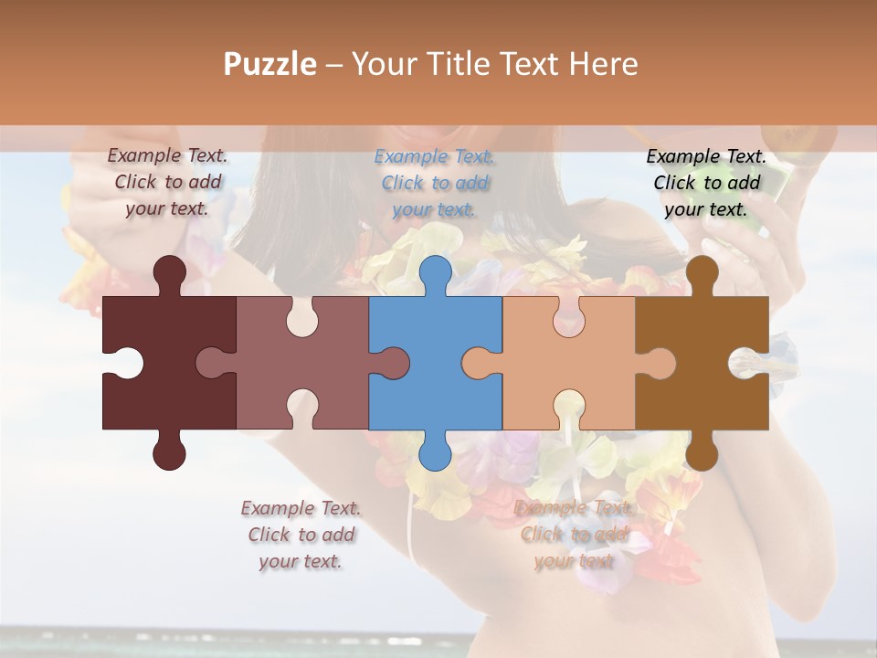 Leisure Beverage Straw PowerPoint Template