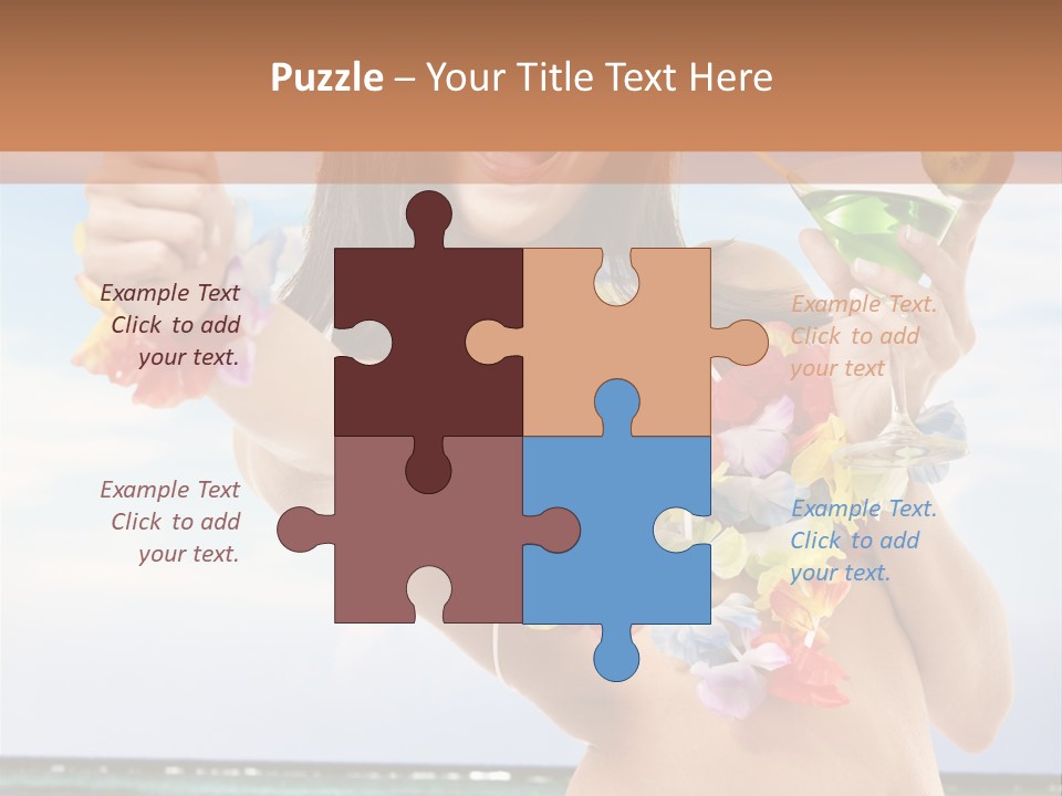 Leisure Beverage Straw PowerPoint Template