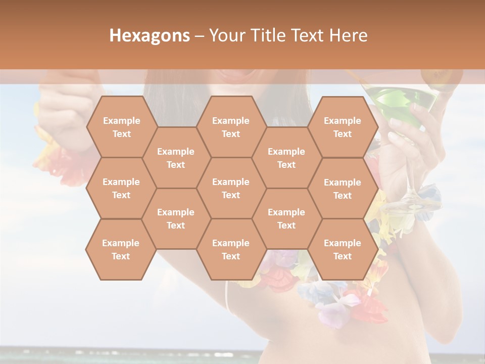 Leisure Beverage Straw PowerPoint Template