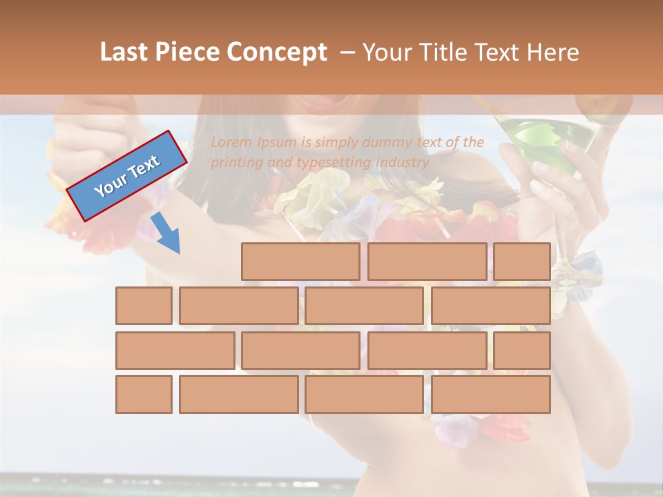 Leisure Beverage Straw PowerPoint Template