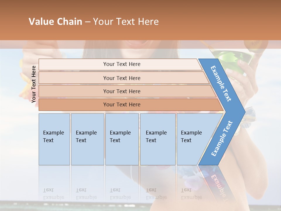 Leisure Beverage Straw PowerPoint Template