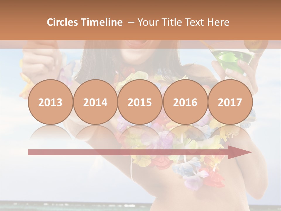 Leisure Beverage Straw PowerPoint Template