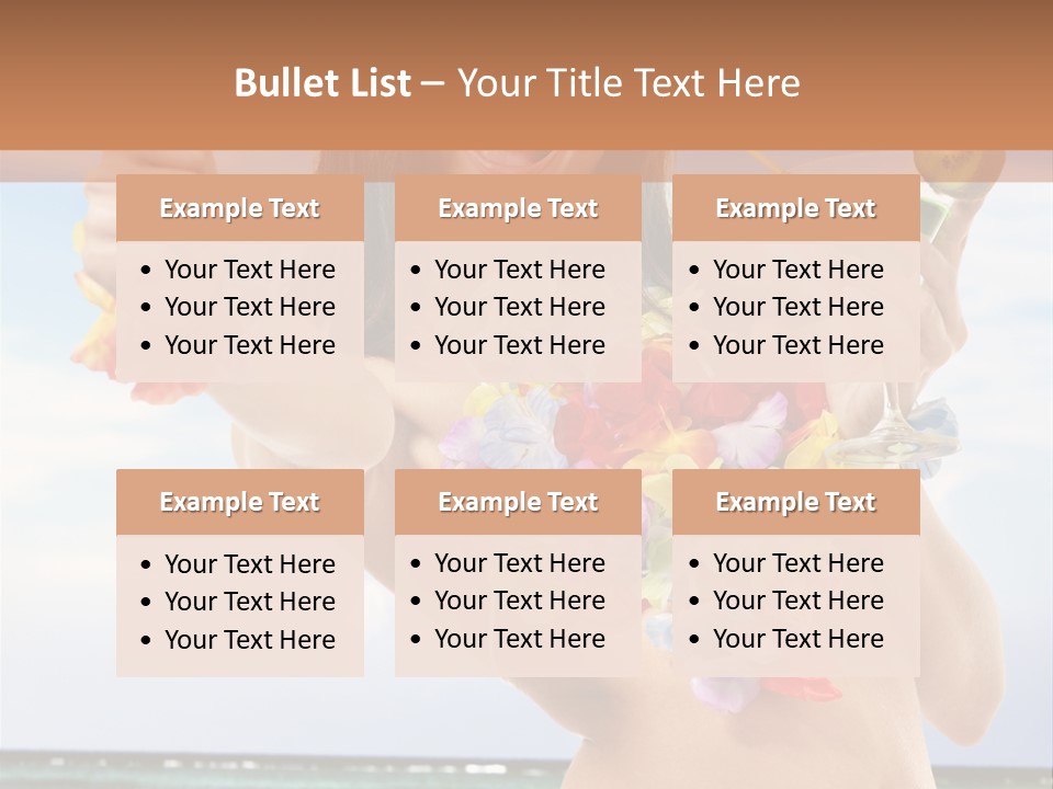 Leisure Beverage Straw PowerPoint Template