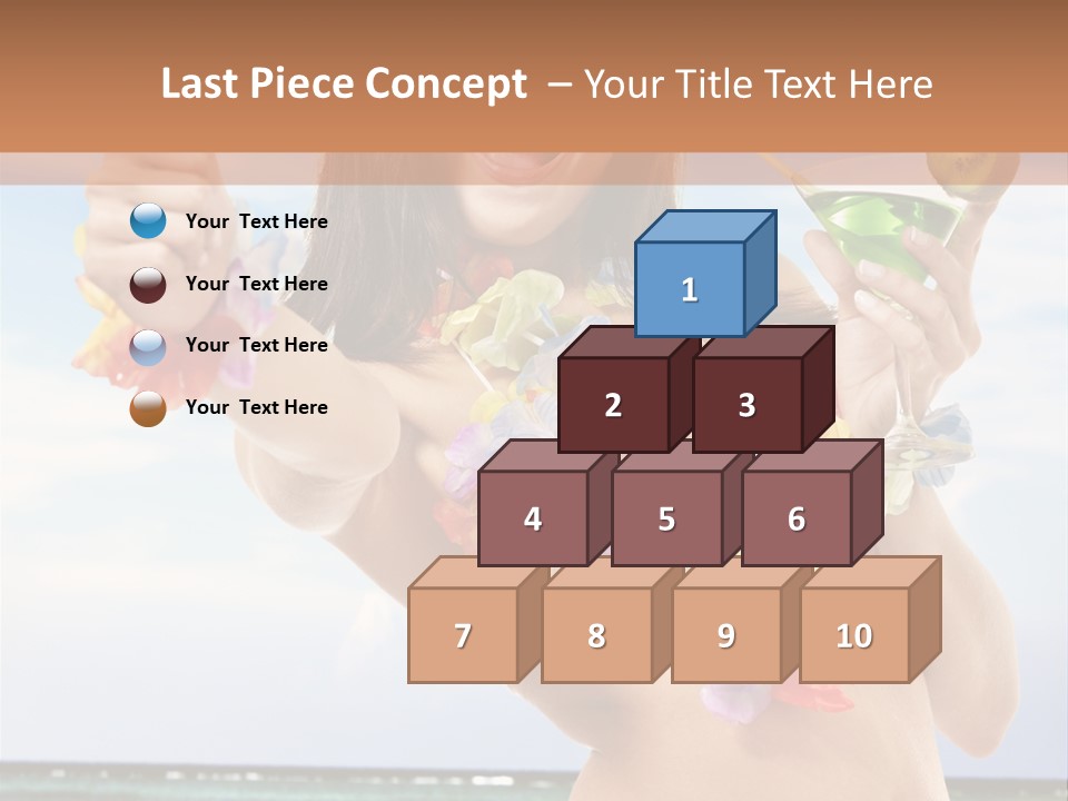 Leisure Beverage Straw PowerPoint Template