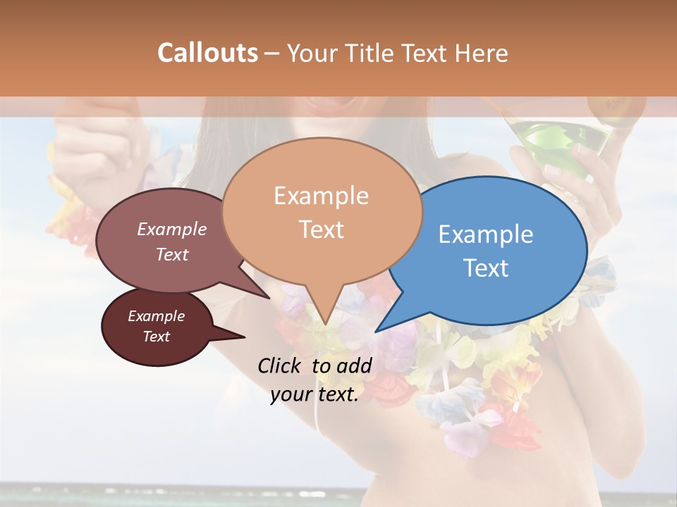Leisure Beverage Straw PowerPoint Template
