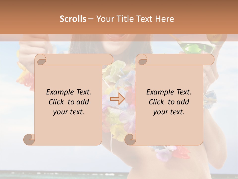 Leisure Beverage Straw PowerPoint Template