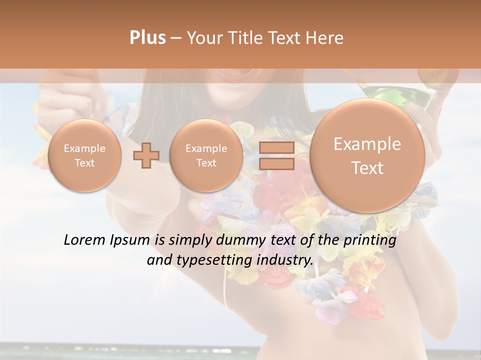 Leisure Beverage Straw PowerPoint Template