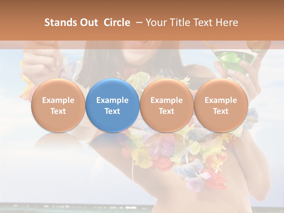 Leisure Beverage Straw PowerPoint Template