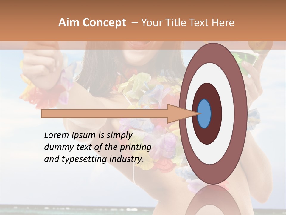 Leisure Beverage Straw PowerPoint Template