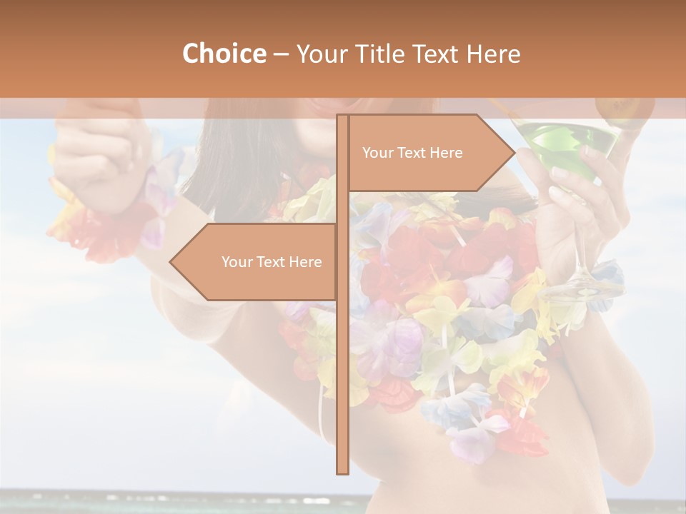 Leisure Beverage Straw PowerPoint Template