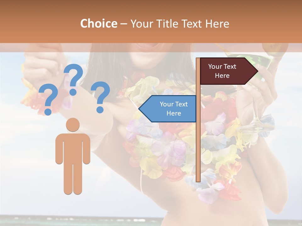 Leisure Beverage Straw PowerPoint Template