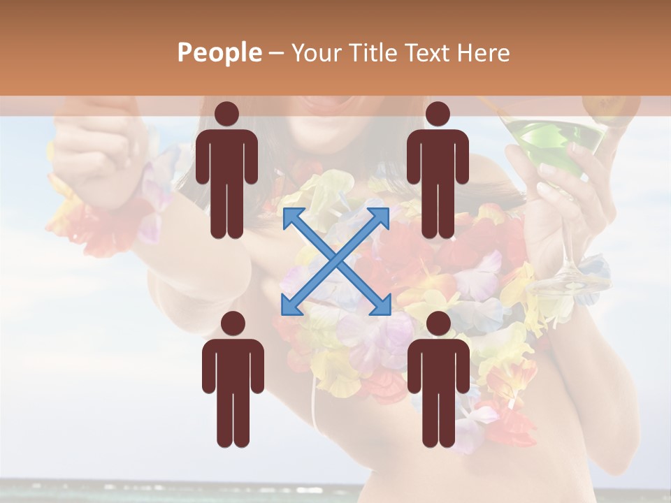 Leisure Beverage Straw PowerPoint Template