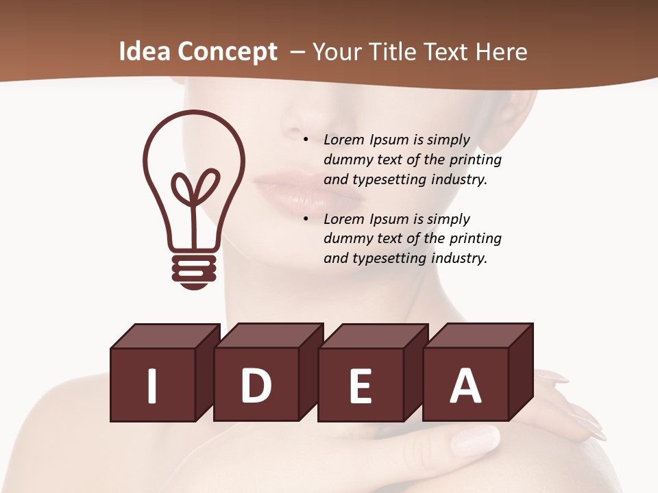 Brown Woman Portrait PowerPoint Template