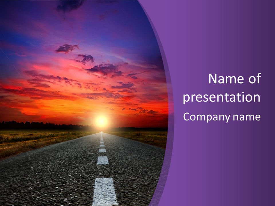 Perspective Journey Freeway PowerPoint Template