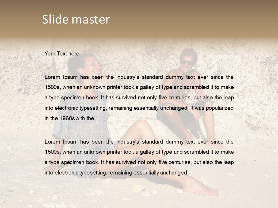 Honeymoon Sea Blur PowerPoint Template