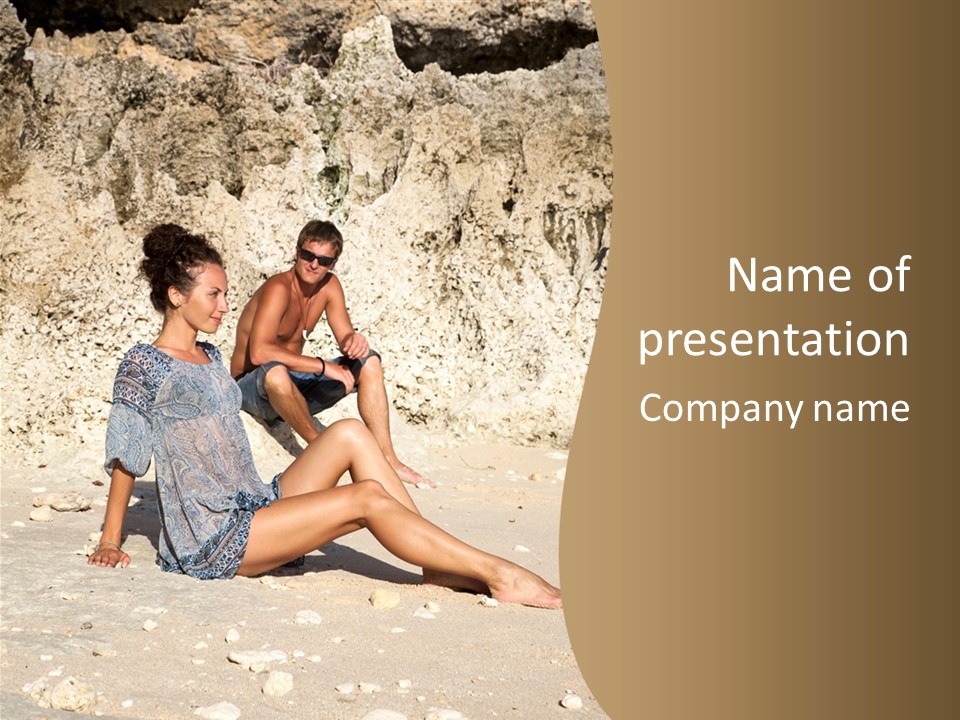 Sea Sunlight Rock PowerPoint Template