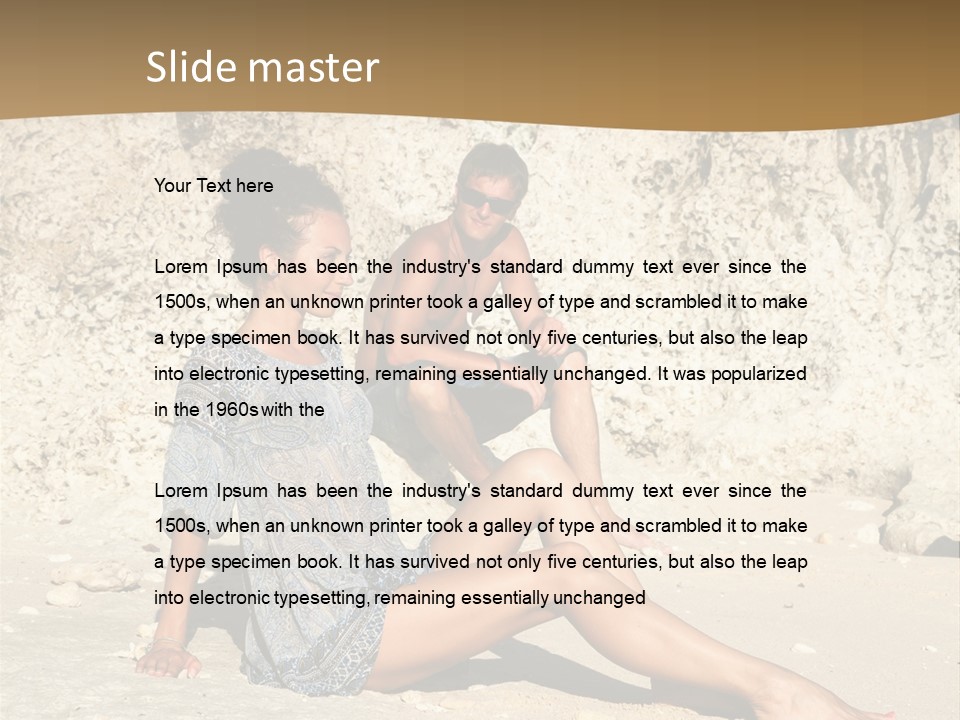 Sea Sunlight Rock PowerPoint Template