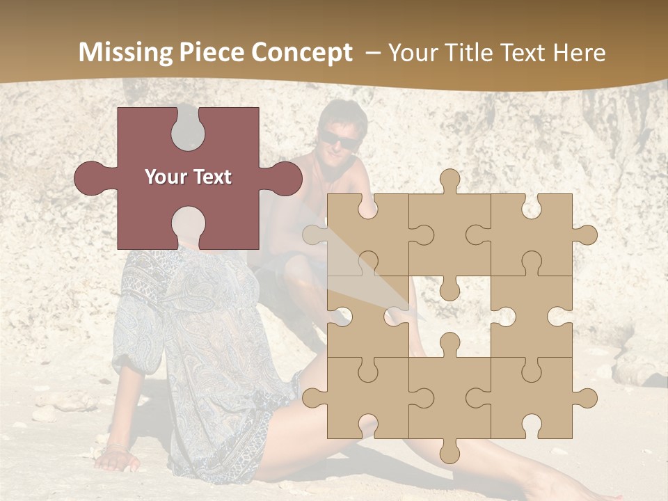 Sea Sunlight Rock PowerPoint Template