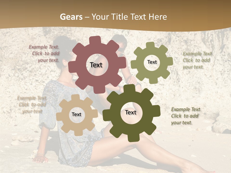 Sea Sunlight Rock PowerPoint Template