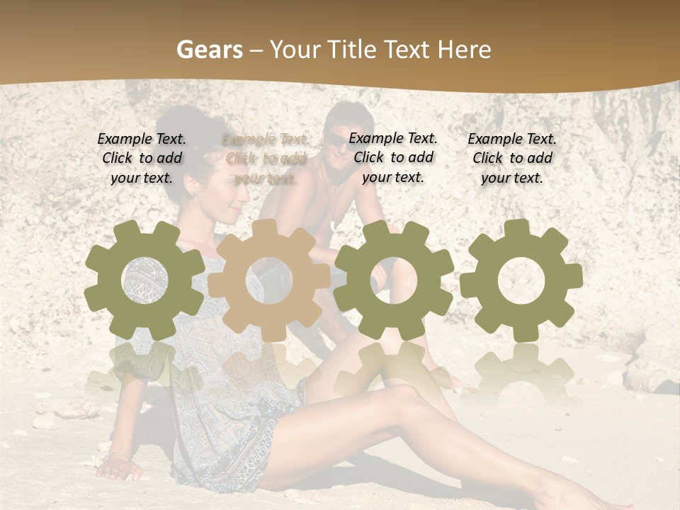 Sea Sunlight Rock PowerPoint Template