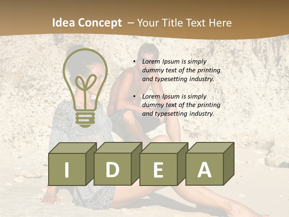 Sea Sunlight Rock PowerPoint Template