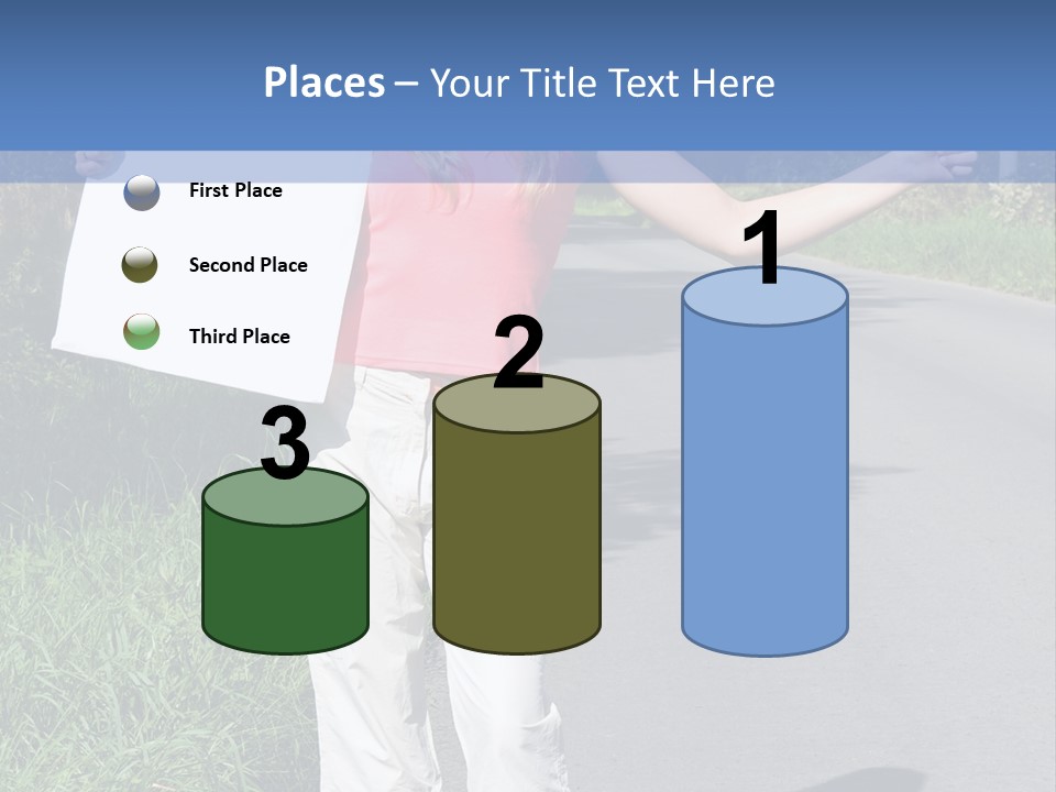 Bag Hitchhiker Finger PowerPoint Template