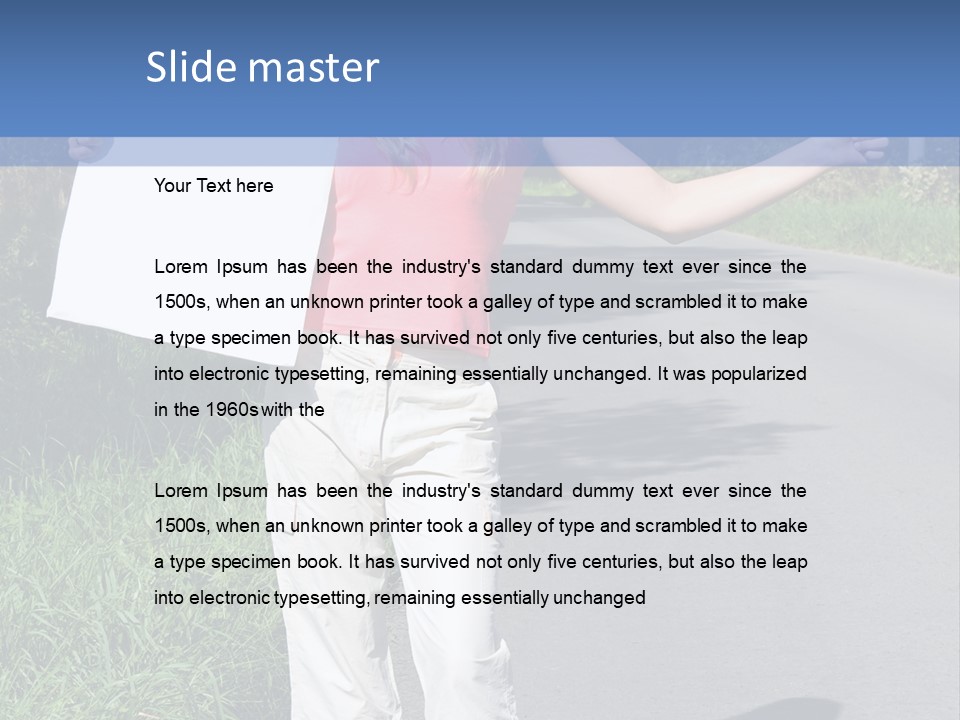 Bag Hitchhiker Finger PowerPoint Template