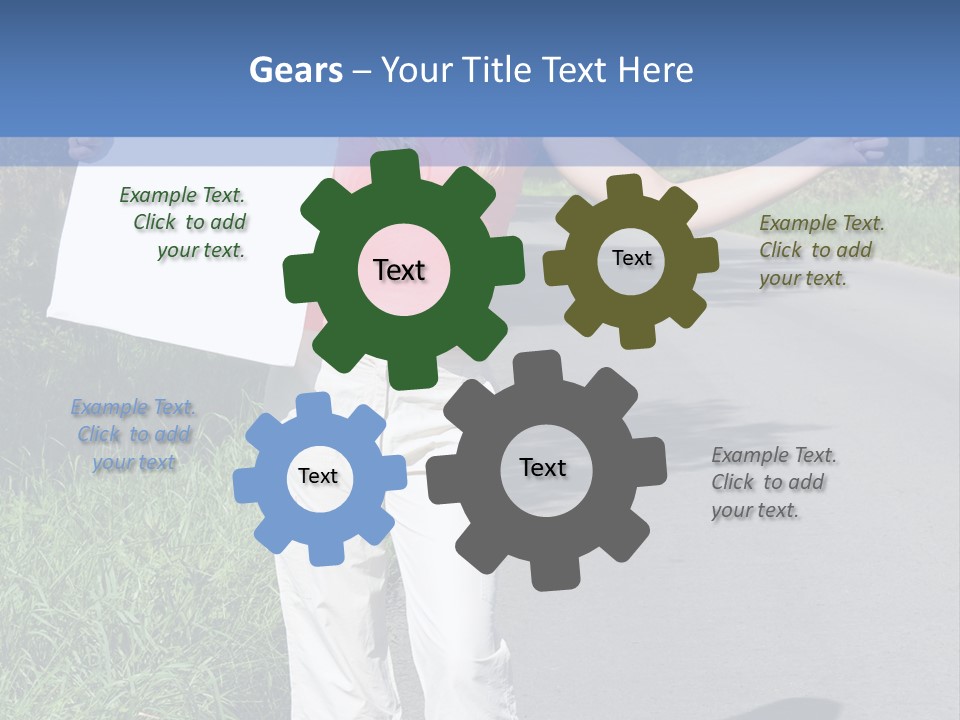 Bag Hitchhiker Finger PowerPoint Template