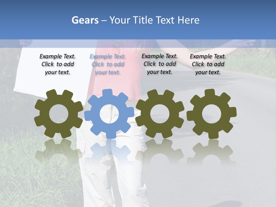 Bag Hitchhiker Finger PowerPoint Template