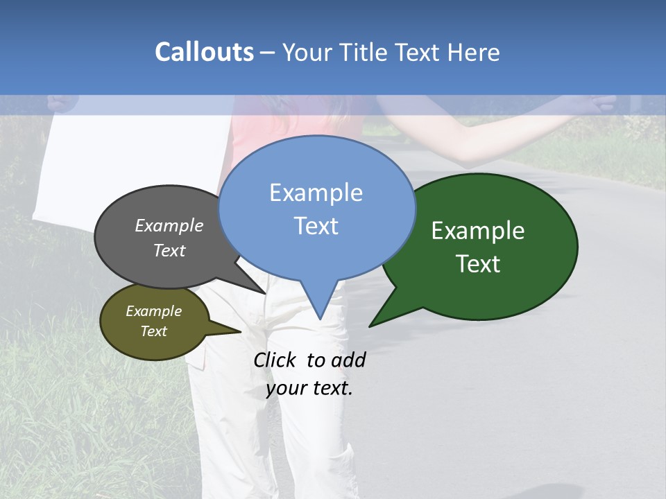 Bag Hitchhiker Finger PowerPoint Template