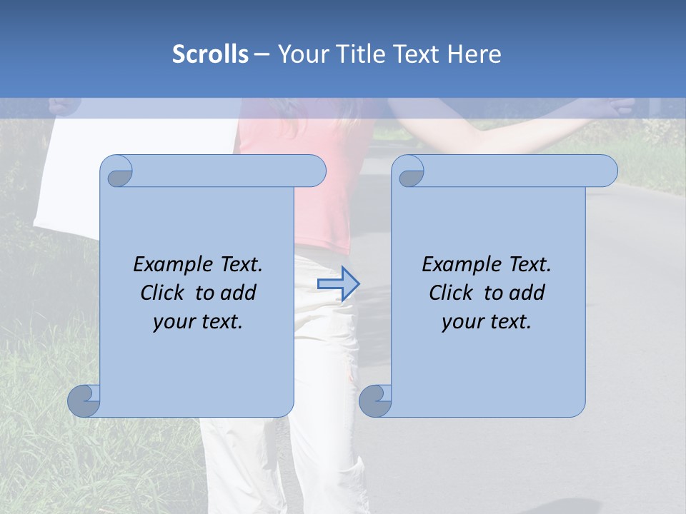 Bag Hitchhiker Finger PowerPoint Template