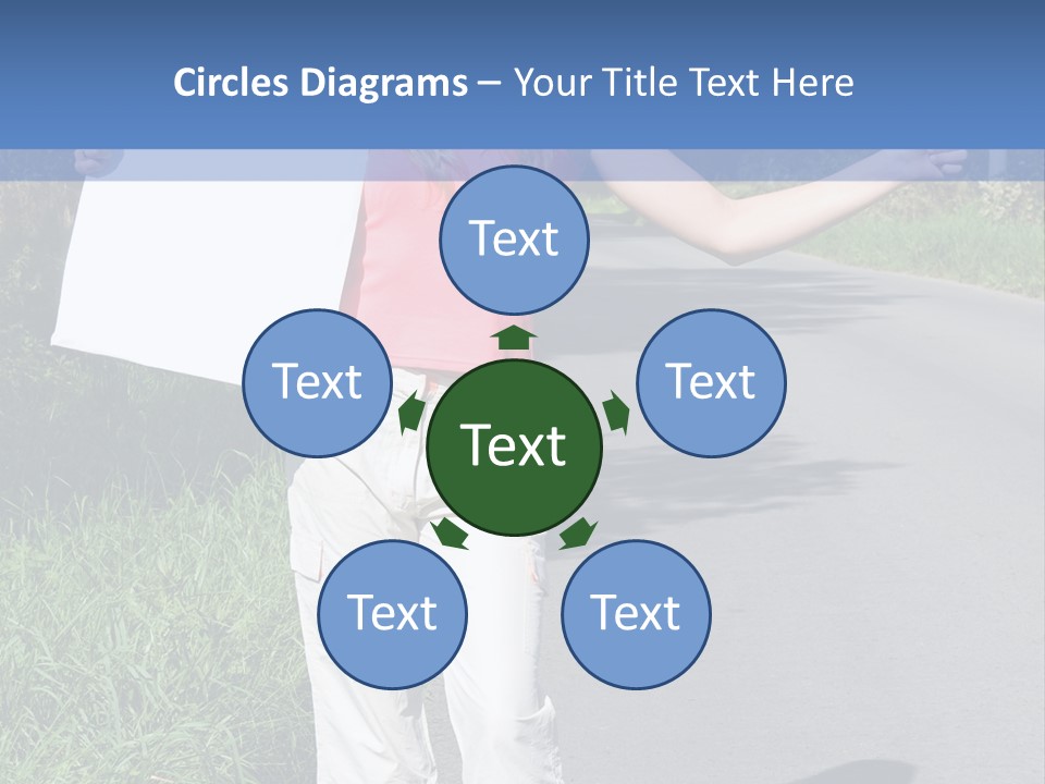 Bag Hitchhiker Finger PowerPoint Template