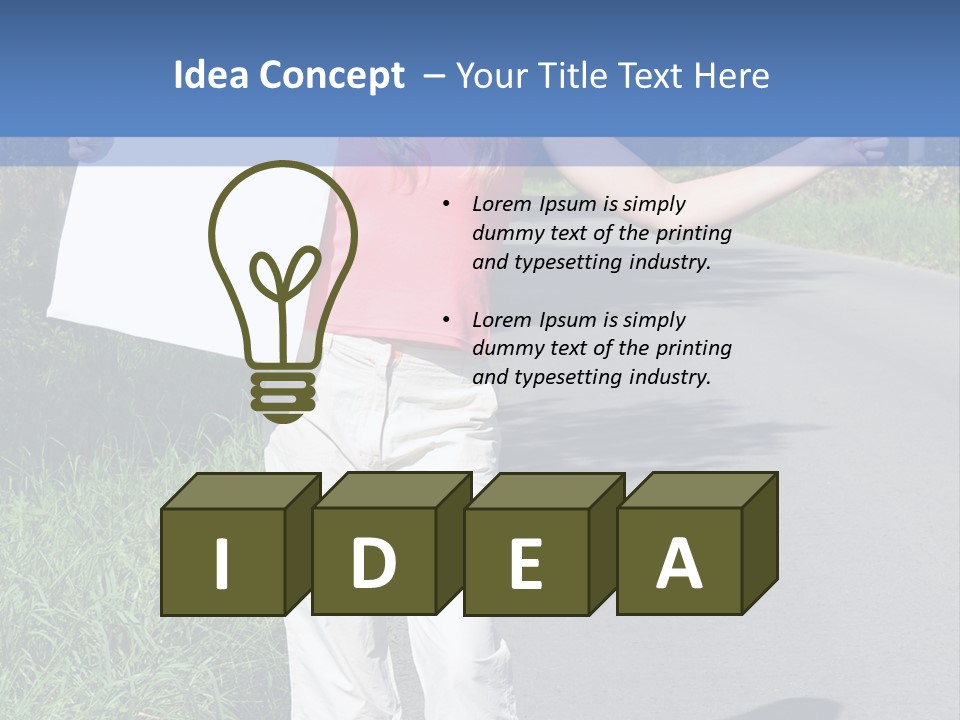 Bag Hitchhiker Finger PowerPoint Template