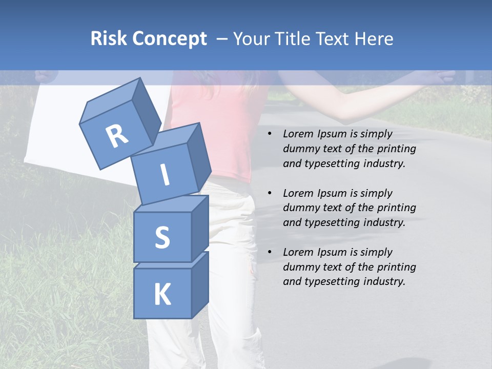 Bag Hitchhiker Finger PowerPoint Template