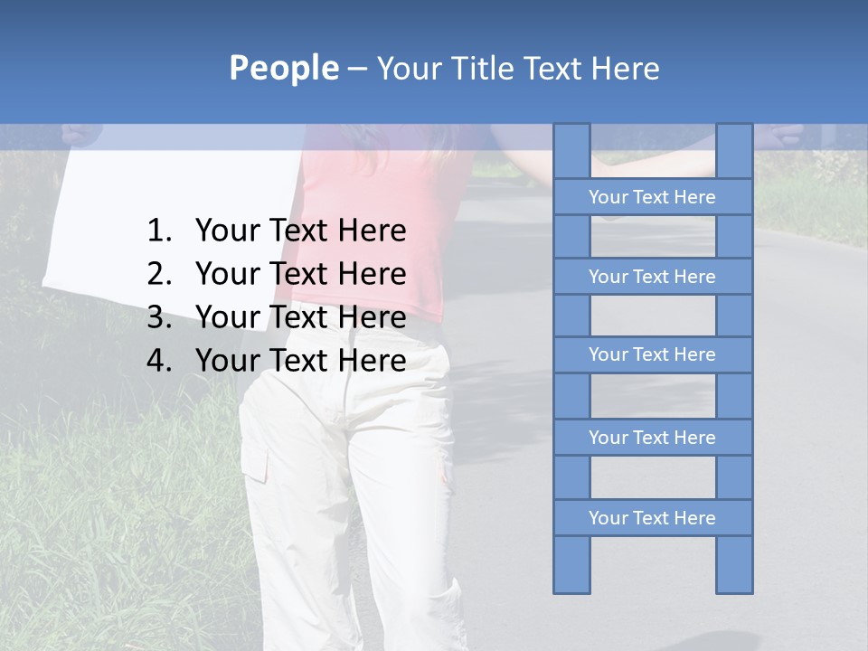 Bag Hitchhiker Finger PowerPoint Template