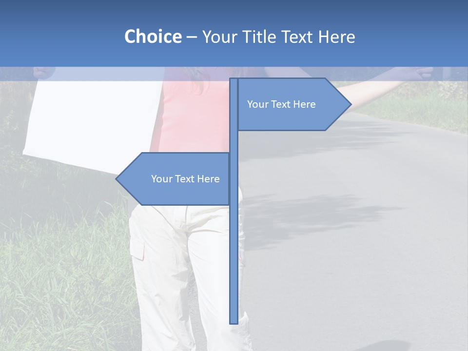 Bag Hitchhiker Finger PowerPoint Template