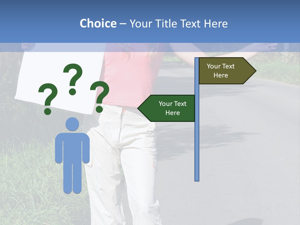 Bag Hitchhiker Finger PowerPoint Template