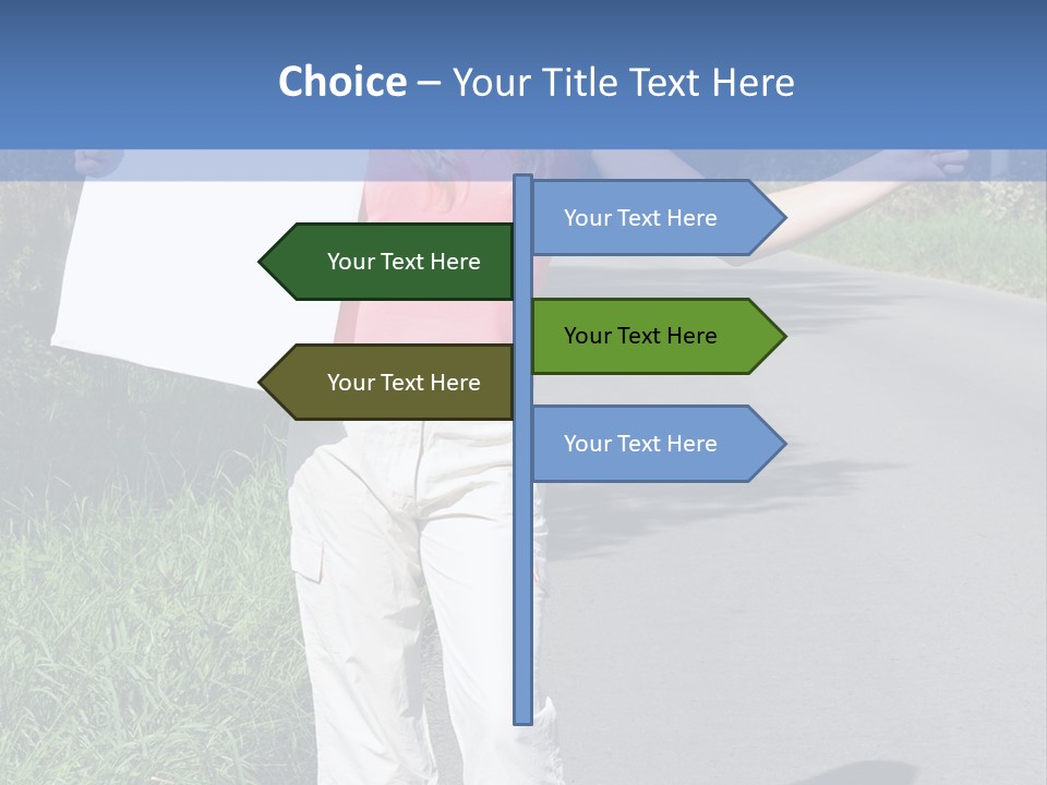 Bag Hitchhiker Finger PowerPoint Template